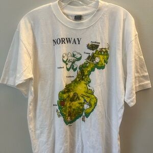BASS Vintage Y2K NORWAY T-shirt Skater Grunge 100% Cotton Tee Mens Size L Large